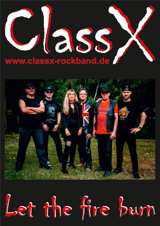 Bild der Band mit dem Slogan: Let the fire burn