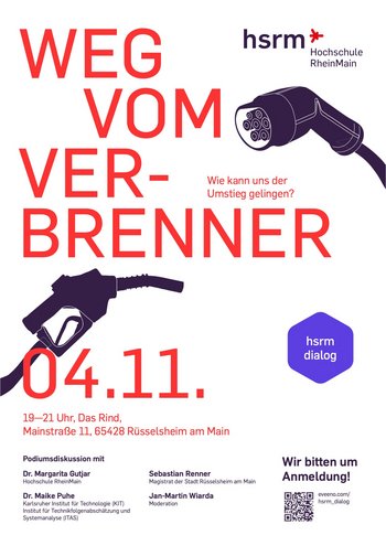 Weg vom Verbrenner &ndash; Wie kann uns der Umstieg gelingen? &ndash; Podiumsdiskussion - HSRM-Dialog in R&uuml;sselsheim